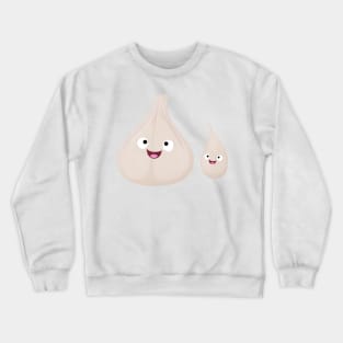 Cute garlic cartoon vegetable illustration Crewneck Sweatshirt